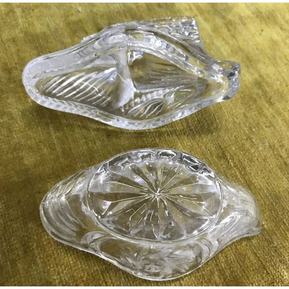 Lead Crystal Clear Glass Swan Trinket Box With Lid Jewelry Ring Dish Vintage‎